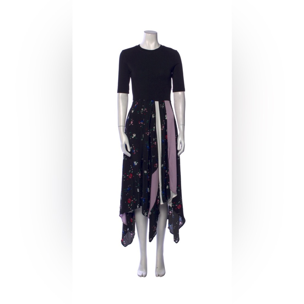 Maje Rilila Printed Color-Blocked Midi Dress French Size 2 US Size S/M Floral